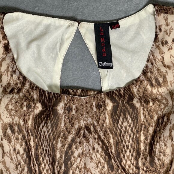 La Moda Brown Snakeskin Print Maxi Dress - Picture 4 of 6